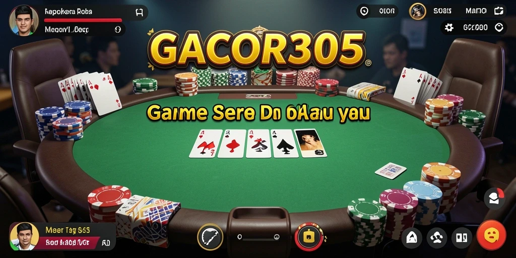 Tampilan seru dari gameplay Poker di GACOR305.