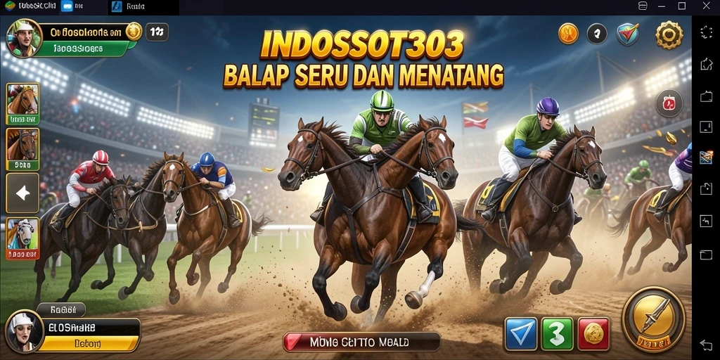Tampilan gameplay seru dari INDOSLOT303 di lintasan balap.