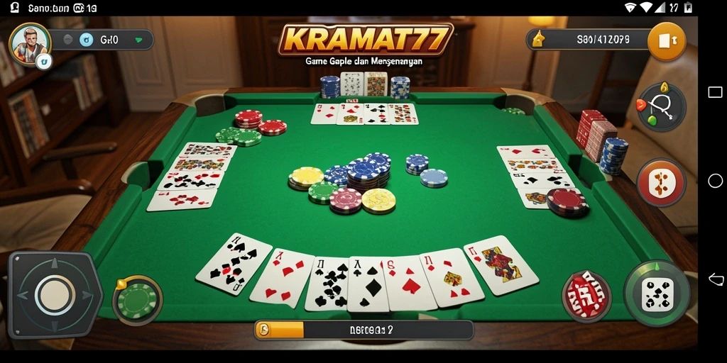 Tampilan gameplay KRAMAT77 dengan antar muka Gaple yang menarik.