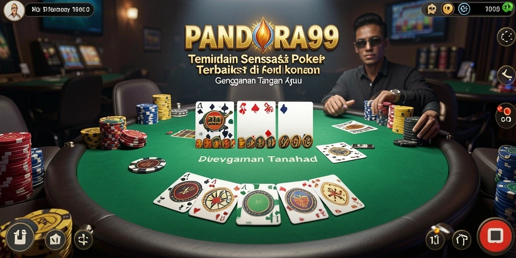 Tampilan gameplay Poker yang mendebarkan di PANDORA99.