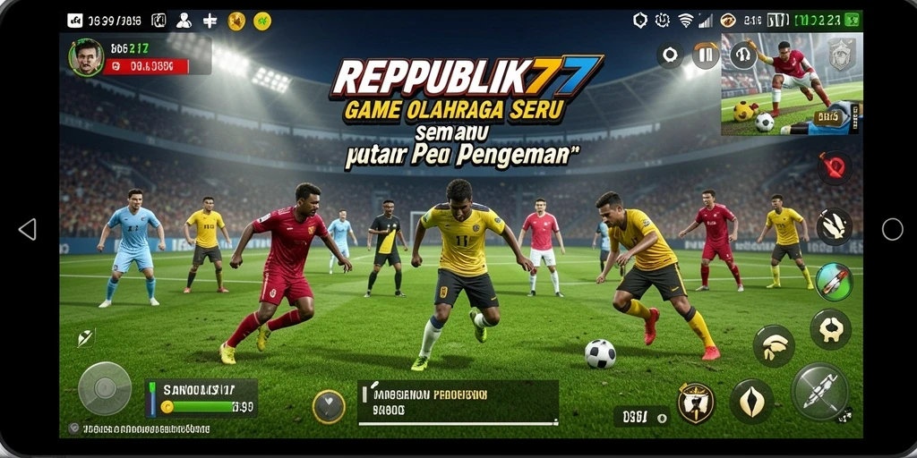 Tampilan gameplay menarik dari REPUBLIK77 dengan aksi olahraga seru.