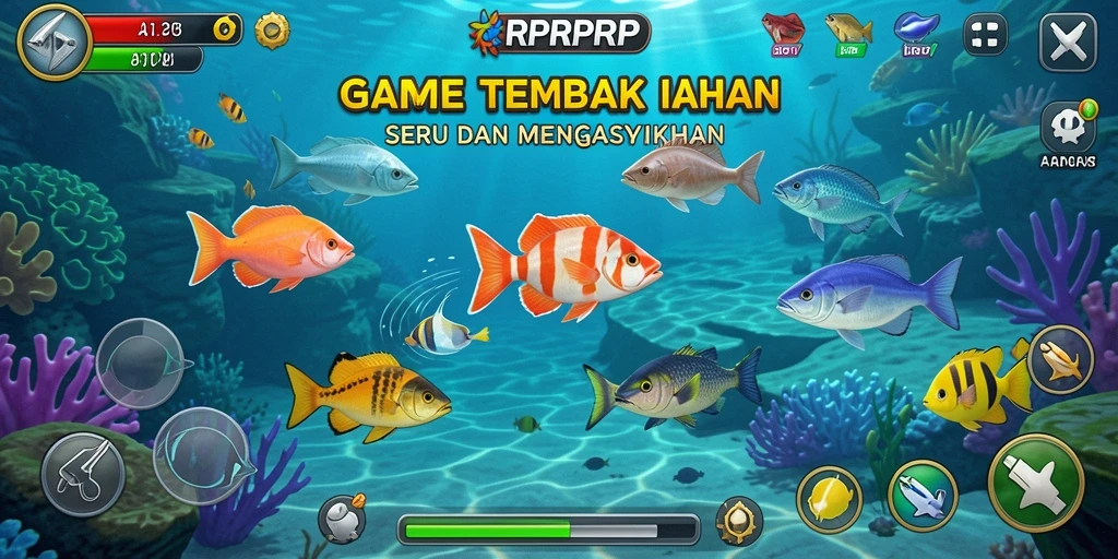 Tampilan gameplay Tembak Ikan yang seru dan mendebarkan.