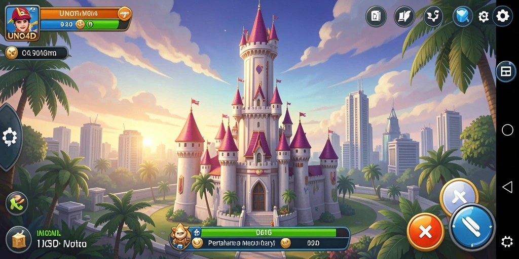 Screenshot menampilkan pertempuran seru Tower Defense di UNO4D.